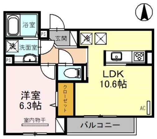 出屋敷駅 徒歩14分 3階の物件間取画像